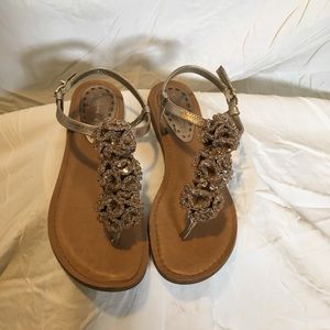 Gianni Bini Peony Sandals Size 8 Gold Fusion